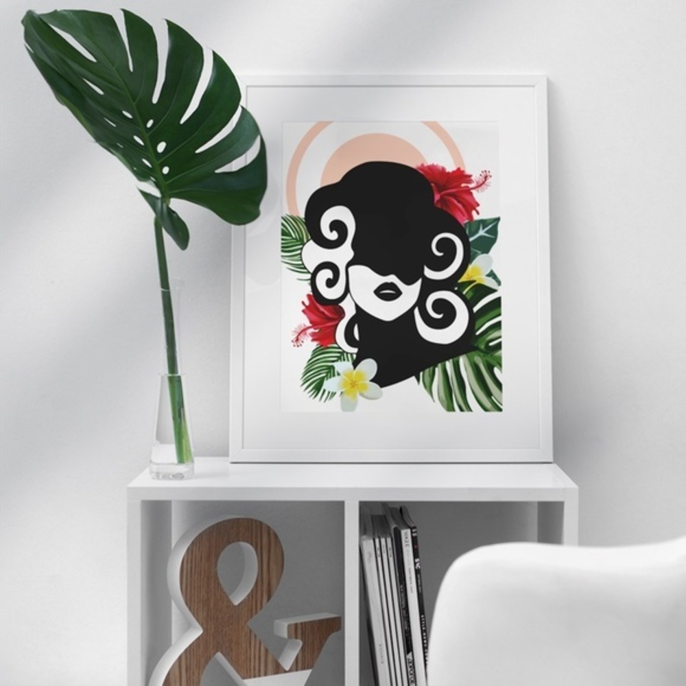 Modern Wall Art Print Tropical Woman Unframed - Picture 6 of 16
